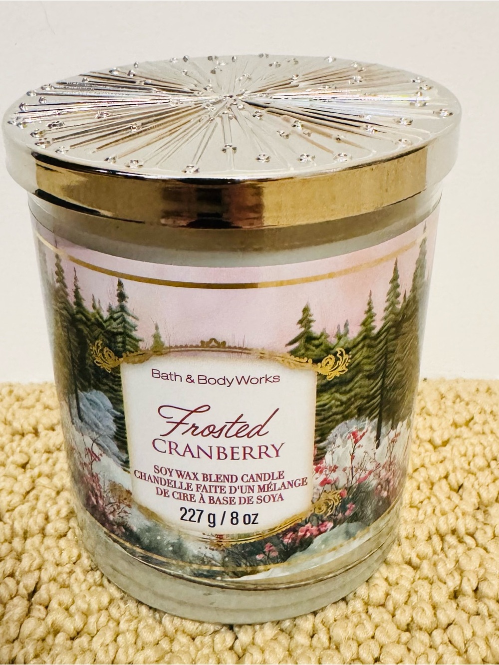 New Bath & Body Works Frosted Cranberry Single Wick Candle